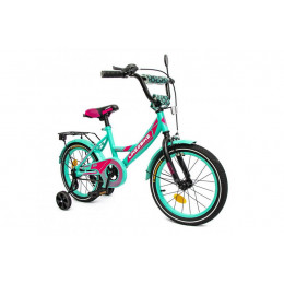 Велосипед дитячий 2-х колісний 16'' 211601 Like2bike Sky, бірюзовий, рама сталь, з дзвінком, ручні г
