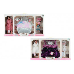 Лялька "Emily" з сумочкою і аксесуарами, 2види, в коробці QJ083A/B р.60*33*6,5см