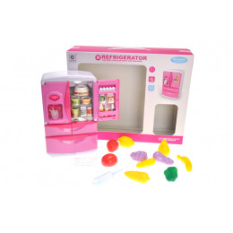 Меблі для ляльок, YH218-1A/1C, холодильник з аксесуарами, батарейки, музика, світло,пар, 2 кольори,
