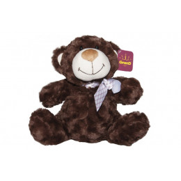 M'яка іграшка GRAND - Ведмідь коричневий, з бантом, 33 см.