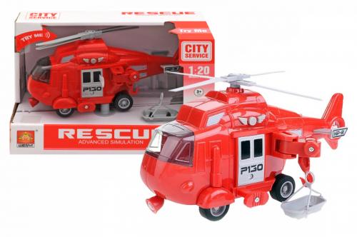 Вертоліт "Пожежний" інерційний, озвучений, зі світлом, в коробці WY760D р.24*10,5*15,5см