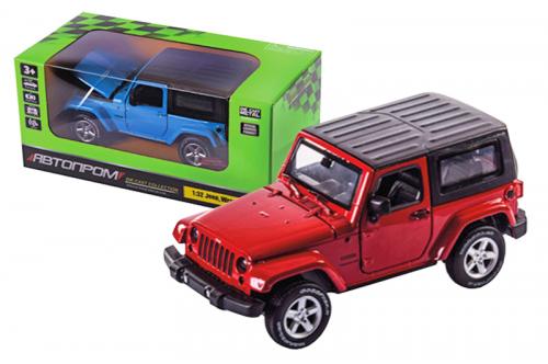 Машина метал 68331 "АВТОПРОМ", 2 кольори, 1:32 Jeep Wrangler, батар, світло, звук, откр.двері, в ко