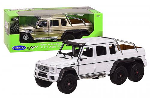 Машина металева 24061W "WELLY"1:24 MERCEDES-BENZ G63 AMG 6X6, 2 кольори, в коробці 26.5*11.5*10 см