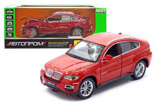 Машина металева 68250A "Автопром" 1:24 "BMW X6" 2 кольори, на батарейки, світло, звук, відкриваються