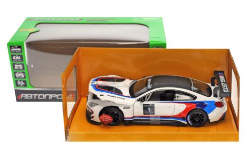 Машина металева 68255B(A) "Автопром", 1:24 BMW M6 GT3, батарейки, звук, світло, відкриваються двері,