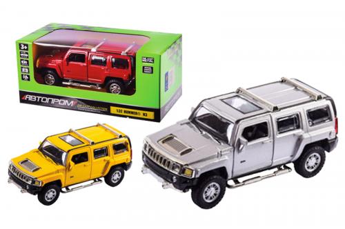 Машина металева 68321 "АВТОПРОМ", 3 кольори, 1:32 Hummer H3, батар, світло, звук, відкриваються две