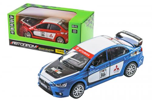 Машина металева 68410 "АВТОПРОМ", 2 кольори, 1:32 Mitsubishi Lancer Evolution, світло,звук, відкрив