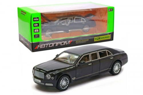 Машина металева 7694 АВТОПРОМ 1:24 Bentley на батарейках: світло, звук, відкриваються двері, в короб