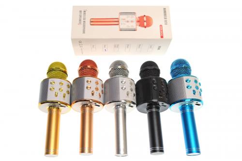Мікрофон-караоке bluetooth, в коробці, 5 кольорів, WS-858 р.24,5*9,2*8,3см.