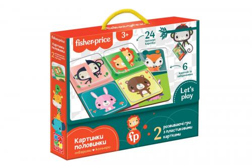 Настльна гра з пластиковими картками «Fisher Price. Картинки половинки» VT2100-09