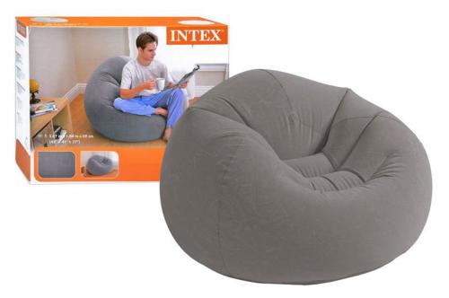 Крісло надувне, велюрове, у вигляді пуфика 68579 Beanless Bag Chair, 107х104х69см