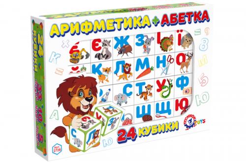 Кубики "Абетка+арифметика" (24 кубика) 2728 ТЕХНОК