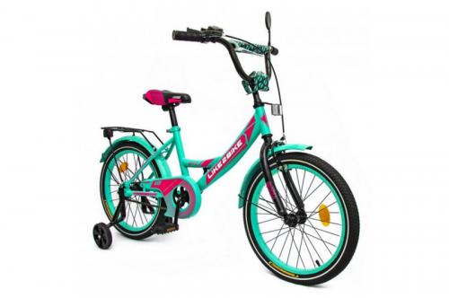 Велосипед дитячий 2-х колісний "18'' 211803 Like2bike Sky, бірюзовий, рама сталь, з дзвінком, ручні
